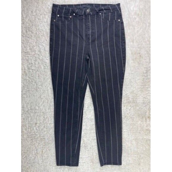 Tinsel Denim - Tinsel Size 30 Womens Jeans High Rise Ankle Black Stripe Stretch
